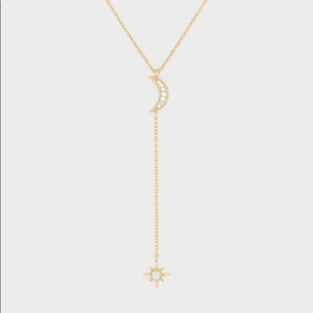 Gorjana Luna Crescent Moon Gold Adjustable Lariat Necklace
